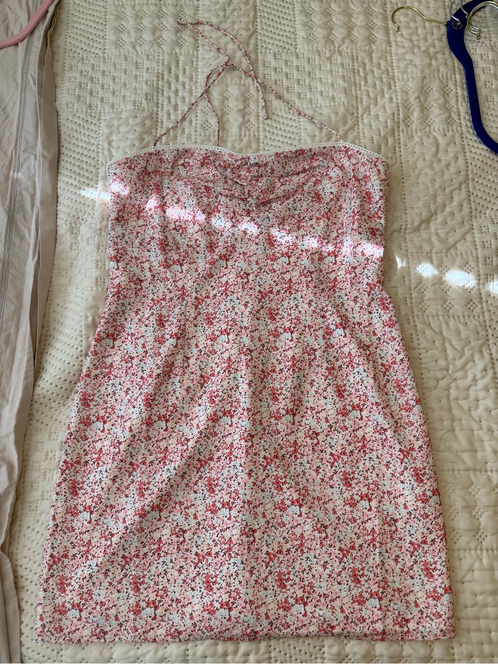 MAJORELLE Pink and White Floral Mini Dress